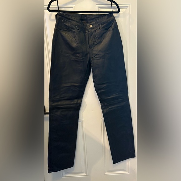 Wrangler Black Leather Pants - Picture 1 of 7